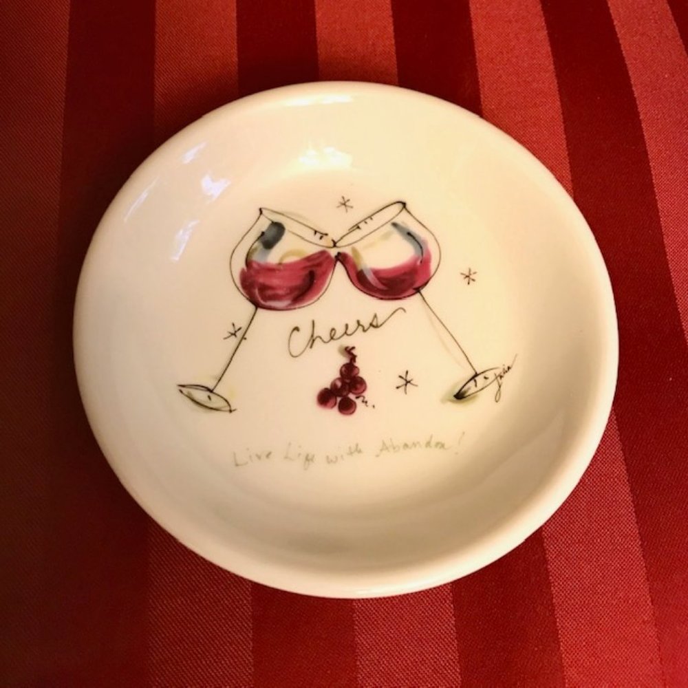 California Pantry "CHEERS" Live Life with Abandon! Classic Ceramic plate